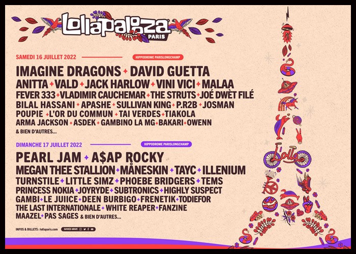 Pearl Jam, Imagine Dragons, & A$AP Rocky To Headline Lollapalooza Paris