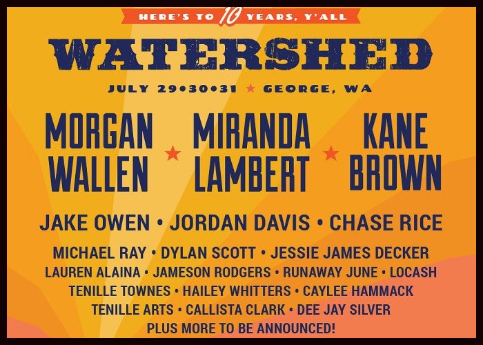 Morgan Wallen, Miranda Lambert & Kane Brown To Headline 2022 Watershed Festival